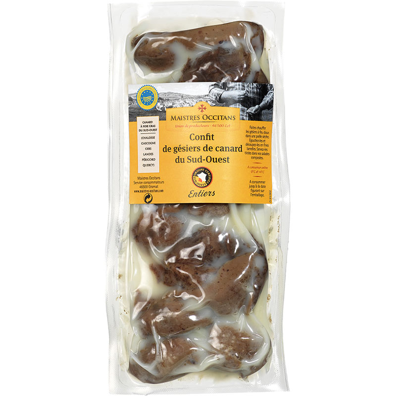 Confit de gésiers de canard du Sud-Ouest mi-cuit 250g - Maistres Occitans