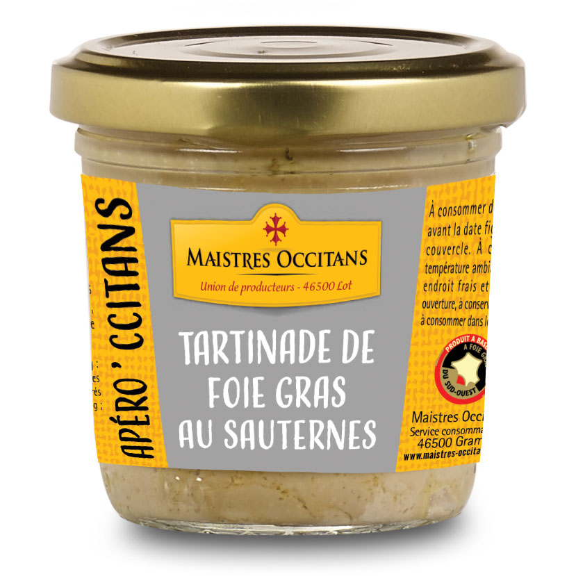 Tartinades de foie gras au Sauternes 90g - Maistres Occitans